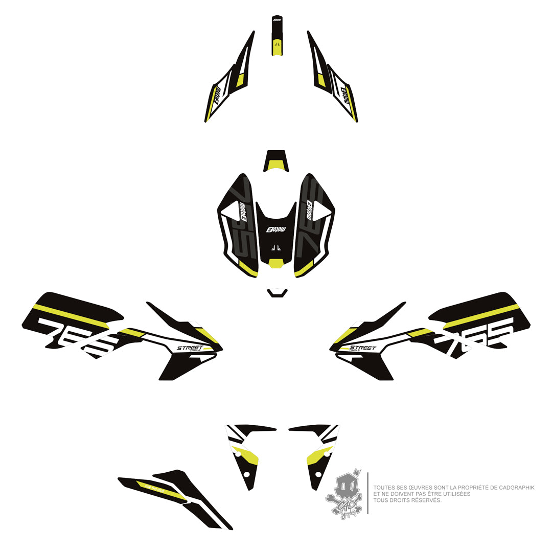 GRAPHIC KIT TRIUMPH - STREET TRIPLE RS 765 RS WHITE SERIE - ONLY-X