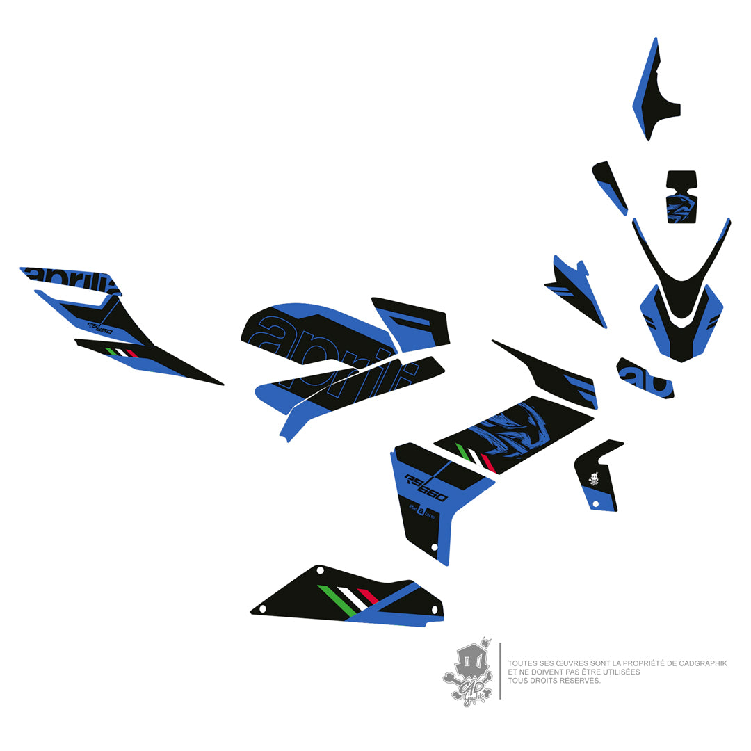 APRILIA GRAPHIC KIT - RS 660 SUDITA-CYAN- ONLY 30