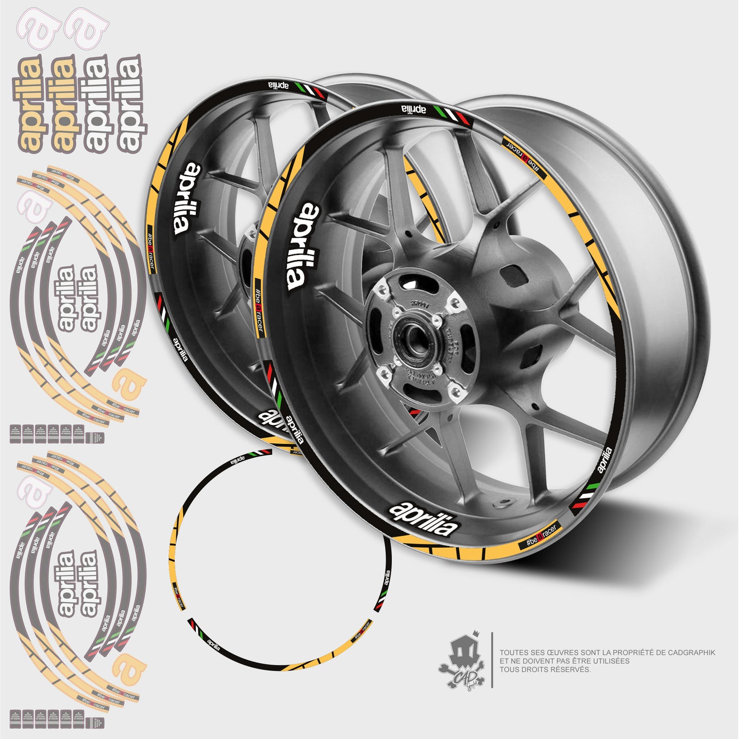 APRILIA GRAPHIC KIT WHEELS - RS 660 - ACID