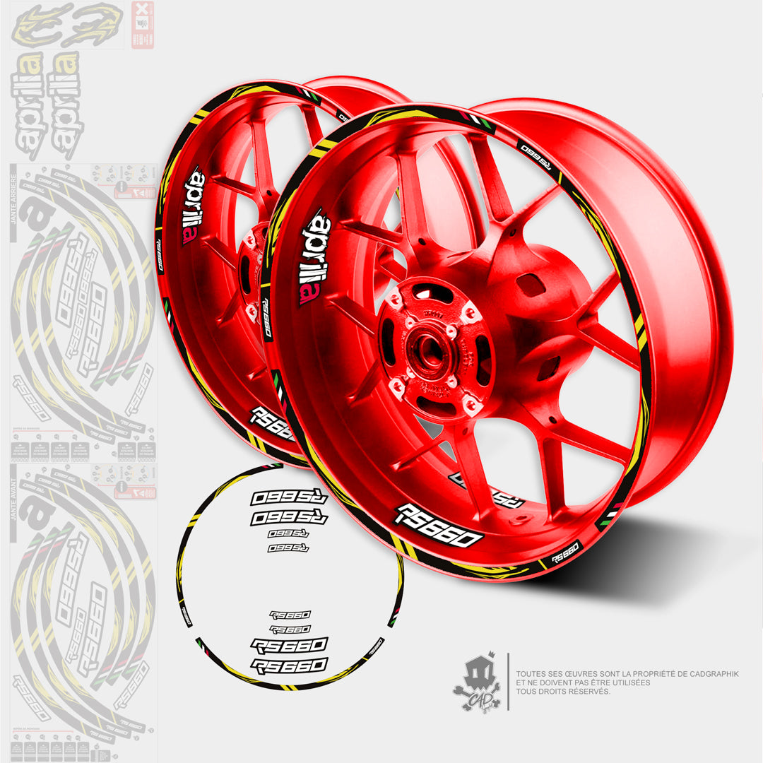 APRILIA GRAPHIC KIT WHEELS - RS 660 - ACID