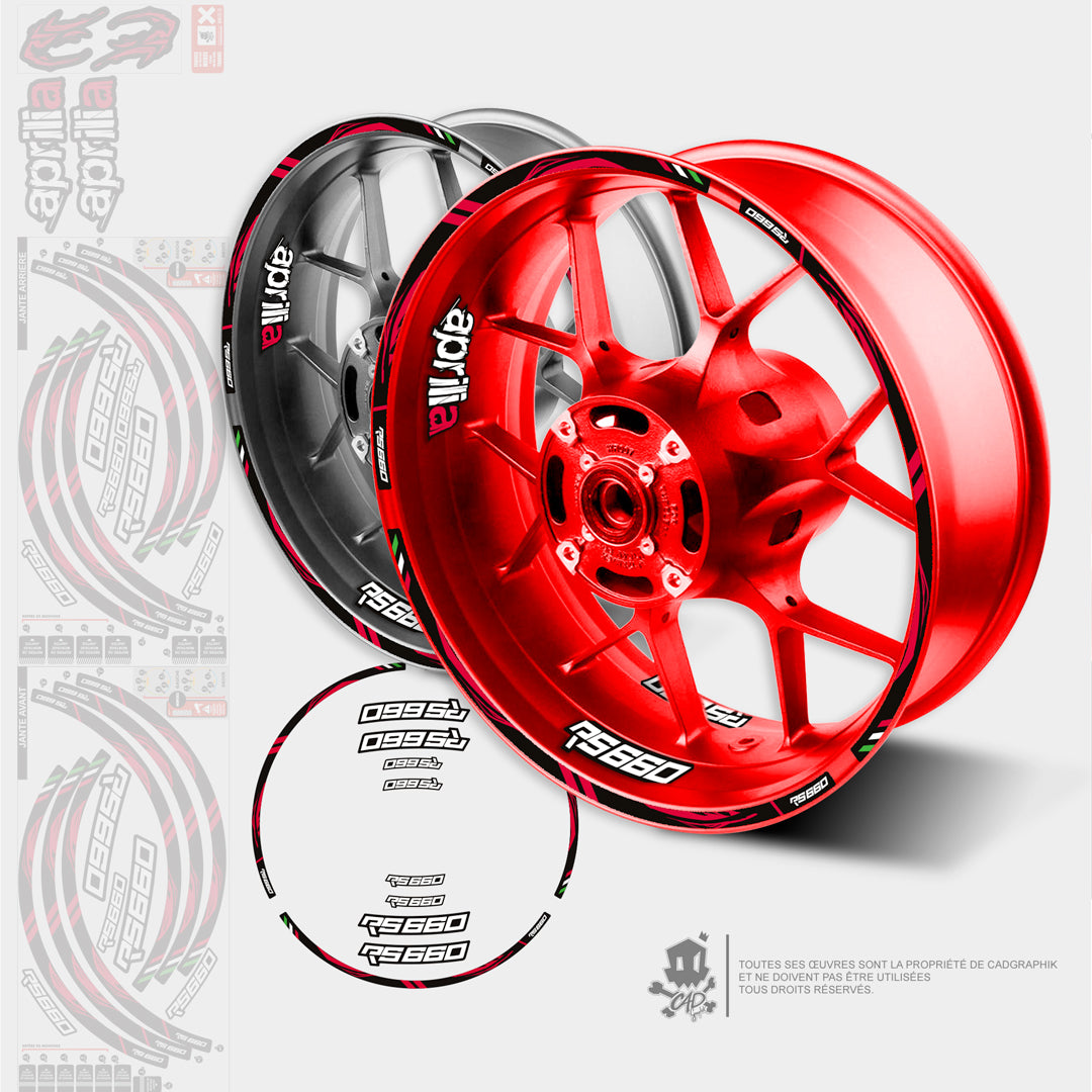 APRILIA GRAPHIC KIT WHEELS - RS 660 - APEX