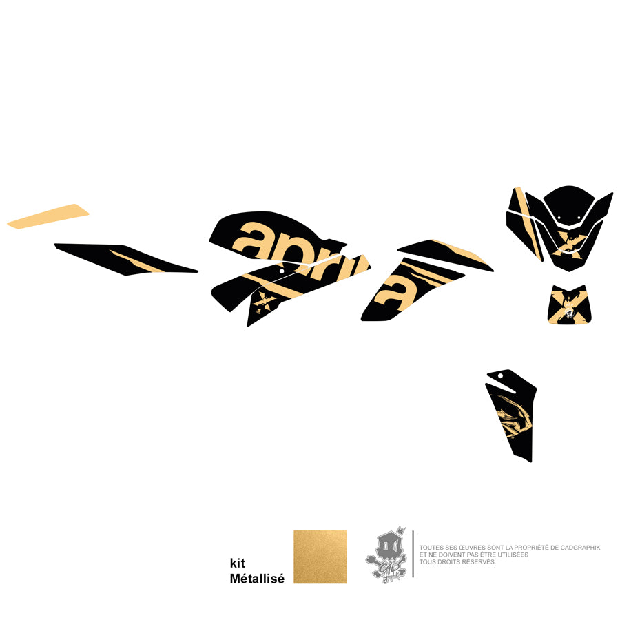 APRILIA DECO KIT - TUONO V4 FACTORY - METALIC - BLACK GOLD - ONLY 30