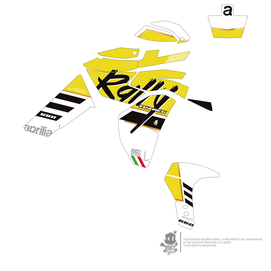 APRILIA GRAPHIC KIT - TUAREG 660 ACID RALLY - ONLY 30