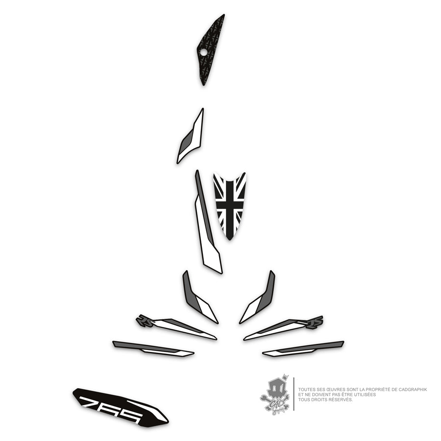 GRAPHIC KIT TRIUMPH - STREET TRIPLE RS 765 RS WHITE PACK - ONLY-X