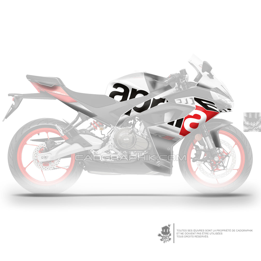 APRILIA KIT DÉCO - RS 457 PACK LOGO - WHITE RED - ONLY X