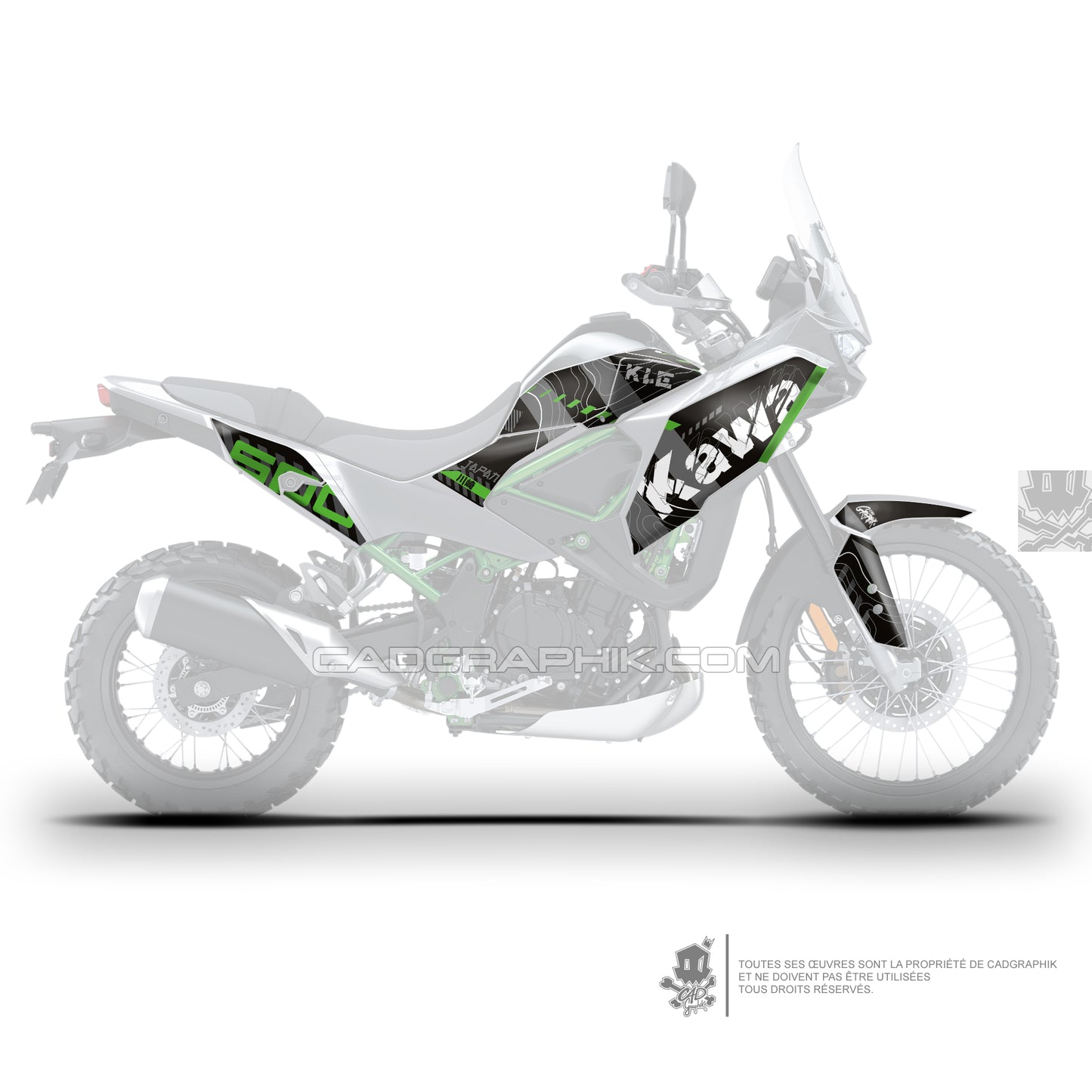 KIT DÉCO KAWASAKI KLE 500 KAWA  GREEN