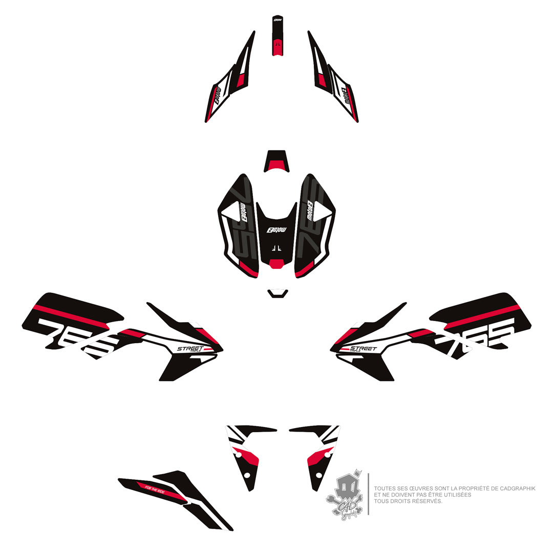 GRAPHIC KIT TRIUMPH - STREET TRIPLE RS 765 RS WHITE SERIE - ONLY-X