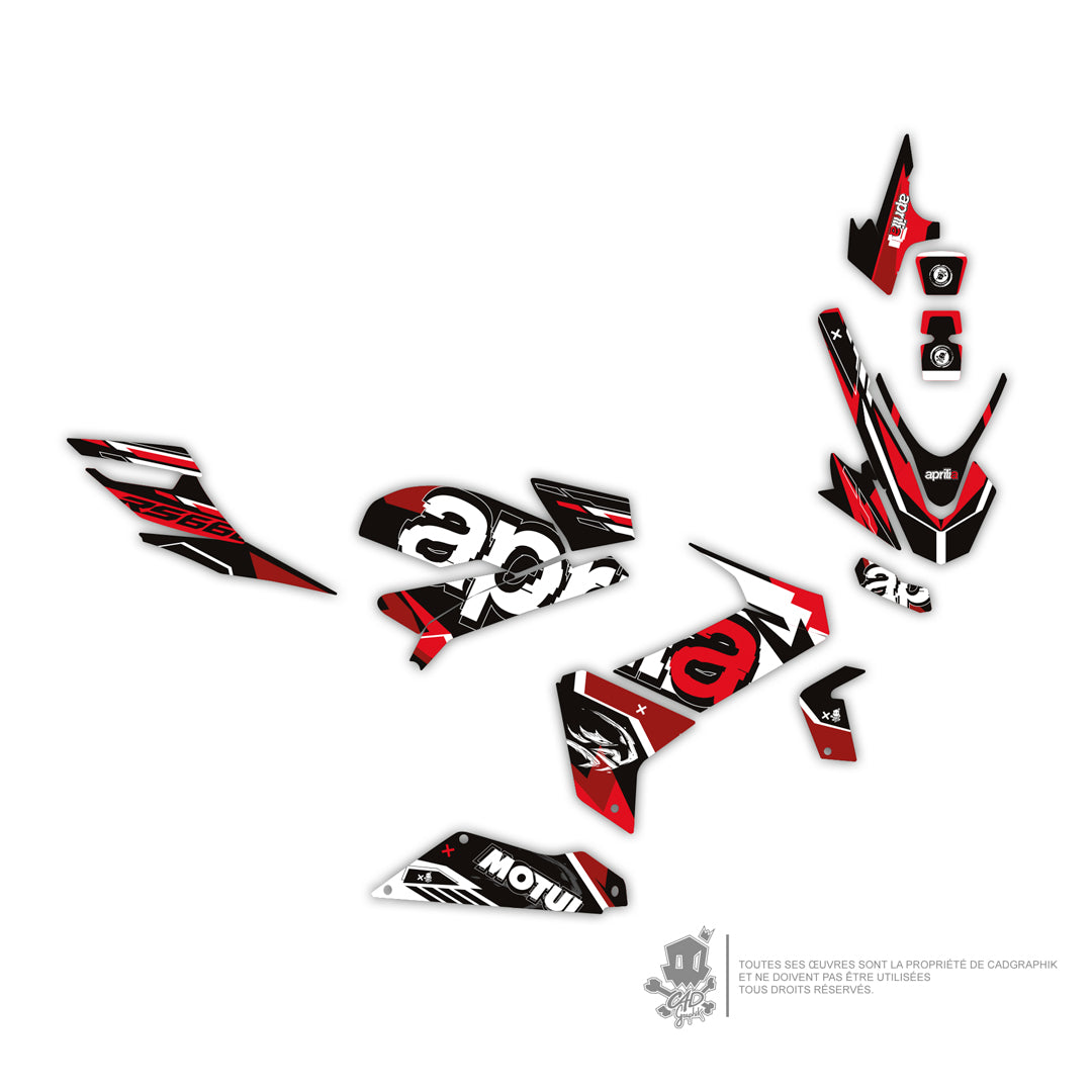 APRILIA KIT DÉCO - RS 660 WIPEOUT -RED - ONLY 50