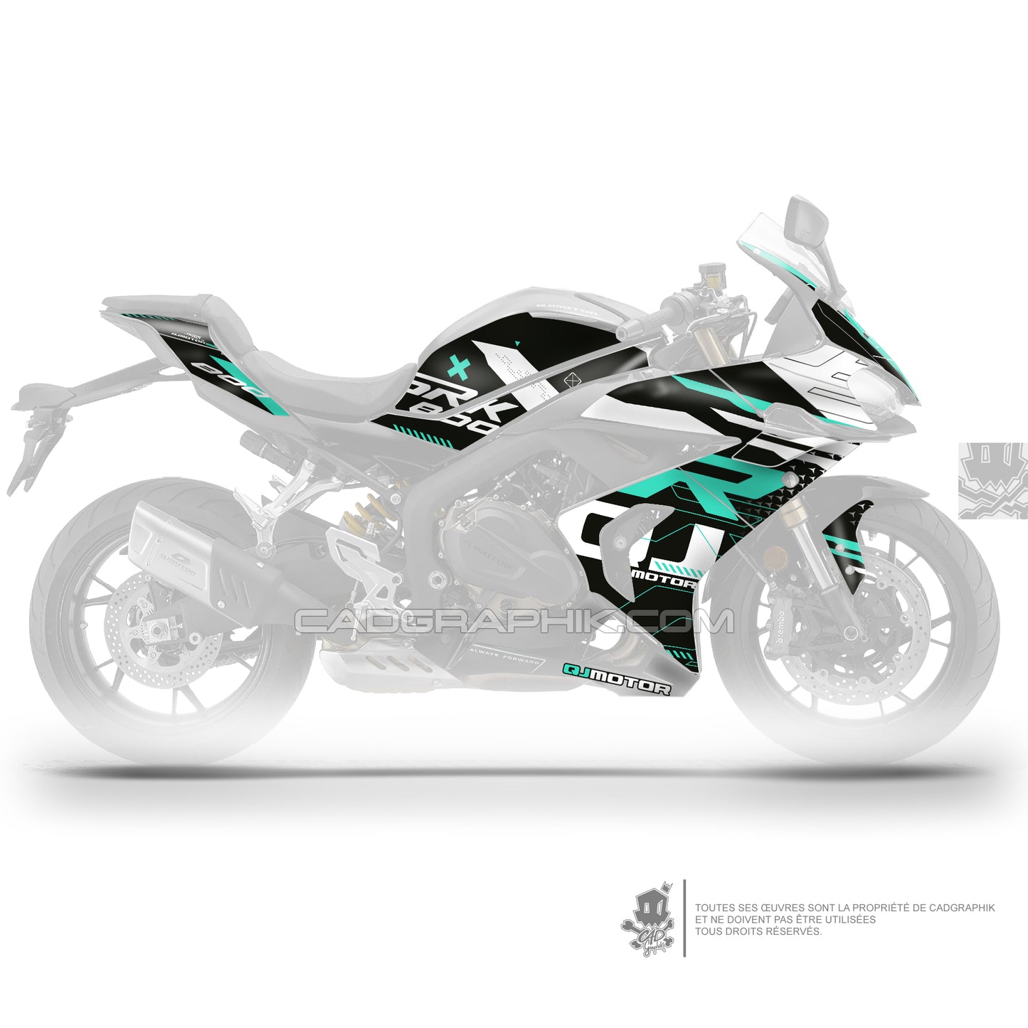 QJMOTOR KIT DÉCO - SRK 800 RR  - RACE SPEED CYAN