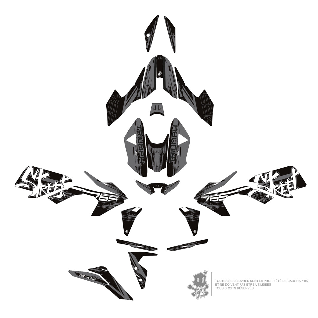 GRAPHIC KIT TRIUMPH - STREET TRIPLE RS 765 RS WHITE SERIE - ONLY-X