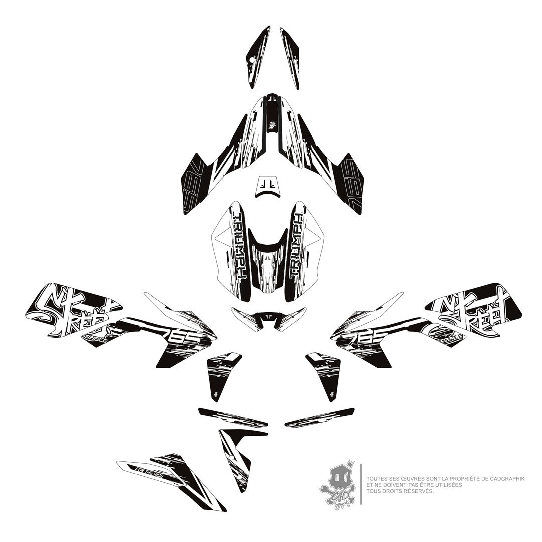 GRAPHIC KIT TRIUMPH - STREET TRIPLE RS 765 RS WHITE SERIE - ONLY-X