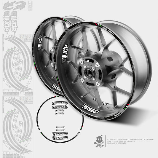 APRILIA GRAPHIC KIT WHEELS - RS 660 - GRAY