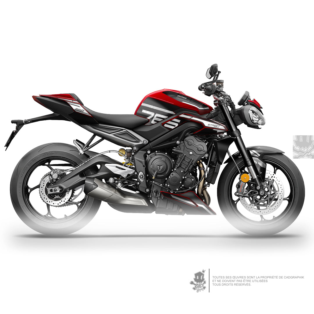 GRAPHIC KIT TRIUMPH - STREET TRIPLE RS 765 RS WHITE SERIE - ONLY-X