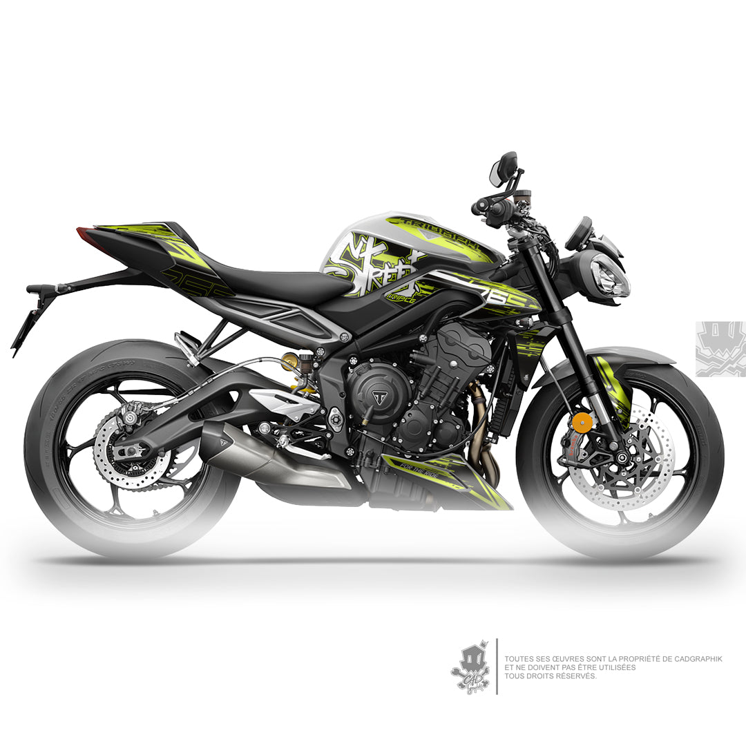 GRAPHIC KIT TRIUMPH - STREET TRIPLE RS 765 RS WHITE SERIE - ONLY-X
