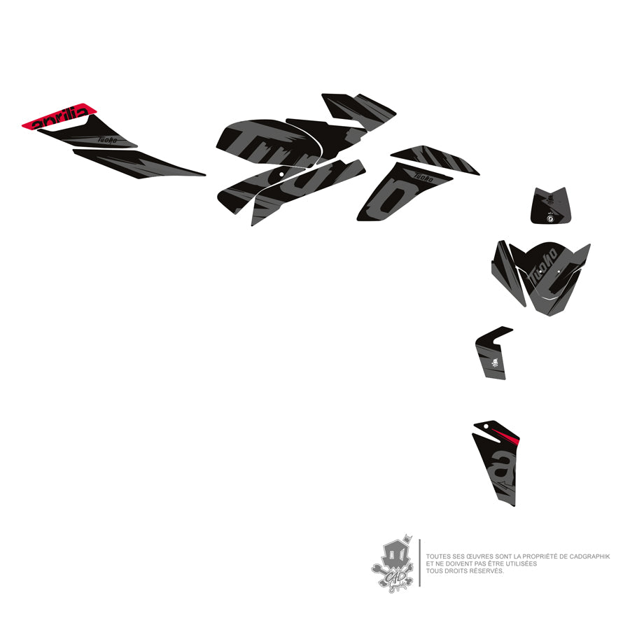 APRILIA GRAPHIC KIT - 1100 TUONO V4 FACTORY BLACK RAGE - ONLY 10