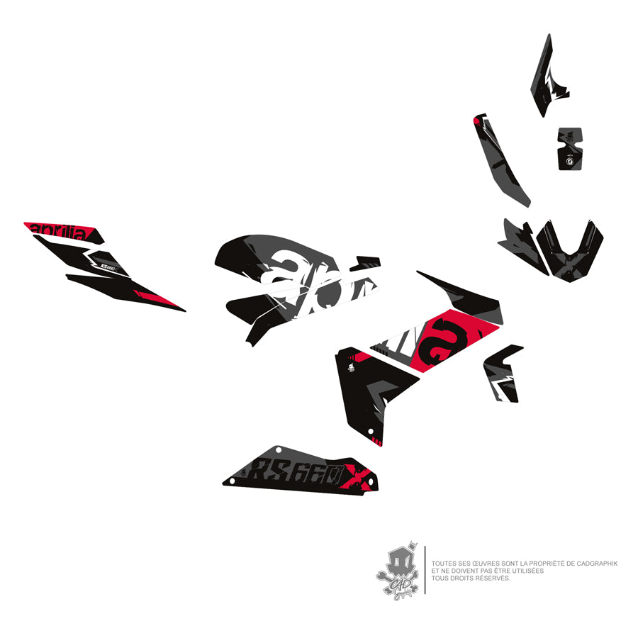 APRILIA GRAPHIC KIT - RS 660 X BLACK HAVOC - ONLY 30