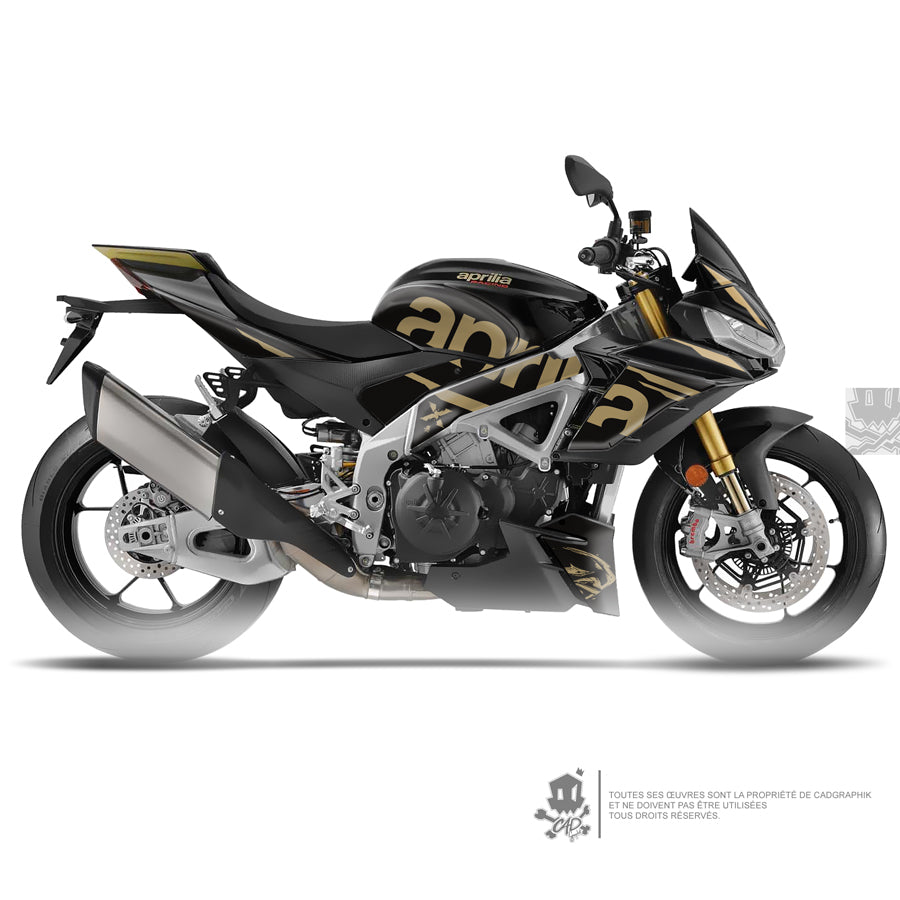 APRILIA DECO KIT - TUONO V4 FACTORY - METALIC - BLACK GOLD - ONLY 30
