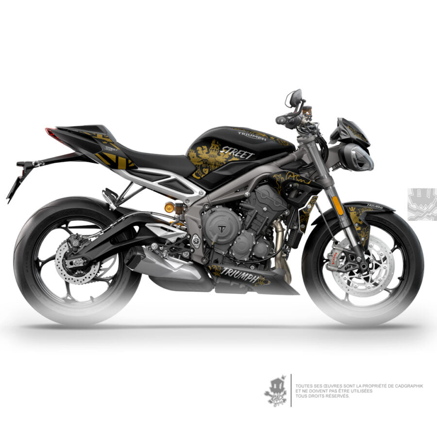 GRAPHIC KIT TRIUMPH - STREET TRIPLE RS 765 -BAROK LEE -GOLD- ONLY-X