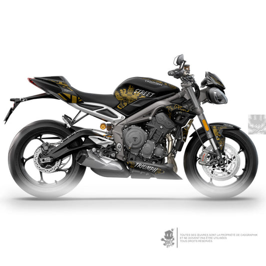 GRAPHIC KIT TRIUMPH - STREET TRIPLE RS 765 -BAROK LEE -GOLD- ONLY-X