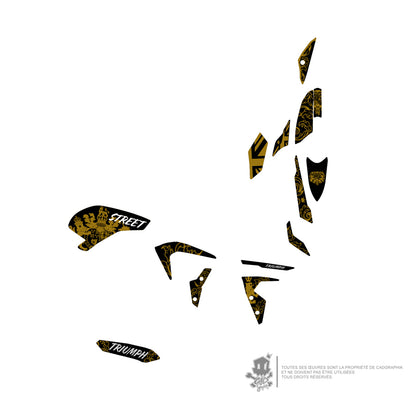 GRAPHIC KIT TRIUMPH - STREET TRIPLE RS 765 -BAROK LEE -GOLD- ONLY-X