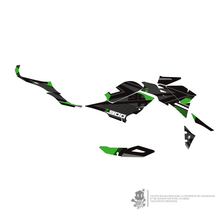 KAWASAKI GRAPHIC KIT - Z900 GREENV1 - ONLY X