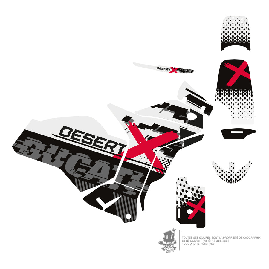 DUCATI GRAPHIC KIT - DESERT X - RED PIX - ONLY 30