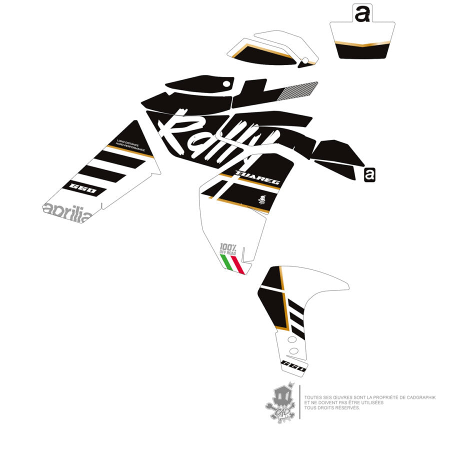 APRILIA GRAPHIC KIT - TUAREG 660 BLACK RALLY - ONLY 30