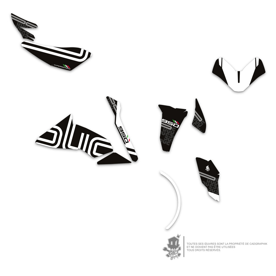 DUCATI GRAPHIC KIT - HYPERMOTARD 950 WHITE 2.0 - ONLY 30