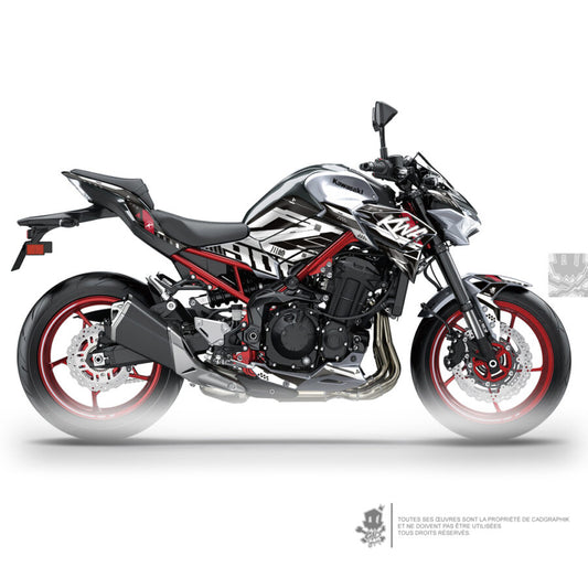 KAWASAKI METALLIC GRAPHIC KIT - Z900 RED TEAK 01 - ONLY X