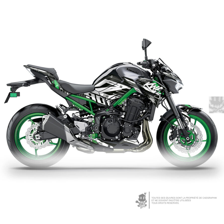 KAWASAKI METALLIC GRAPHIC KIT - Z900 GREEN TEAK 01 - ONLY X
