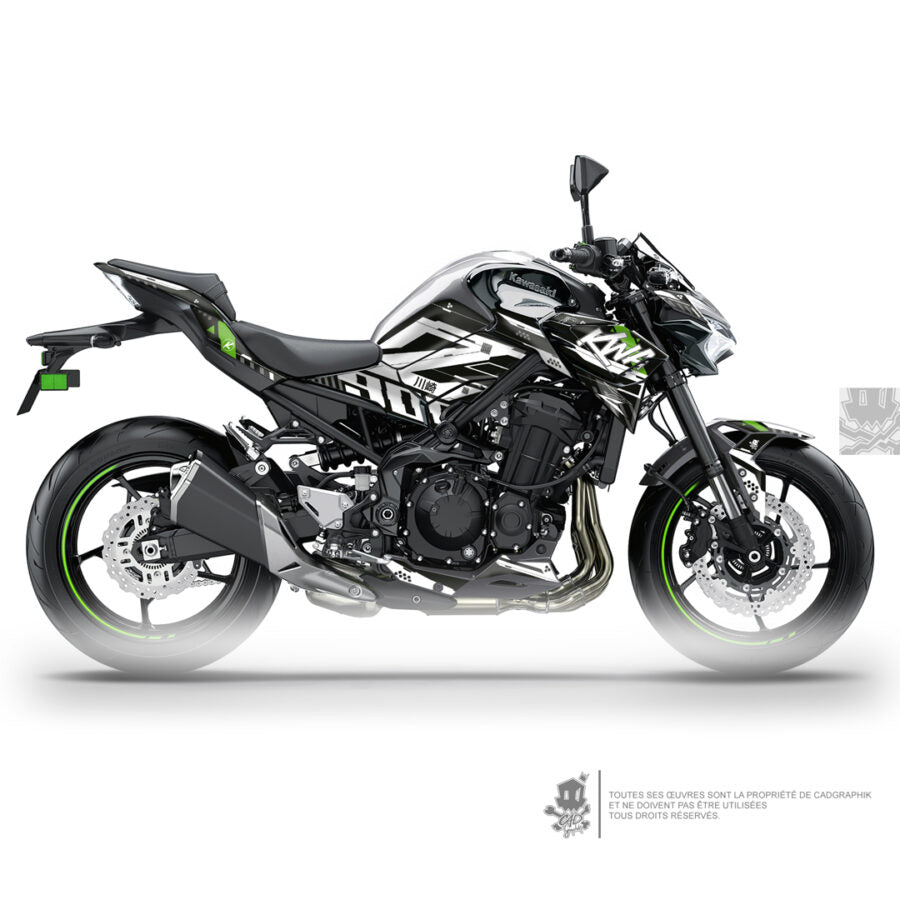 KAWASAKI METALLIC GRAPHIC KIT - Z900 ACID GREEN TEAK 01 - ONLY X