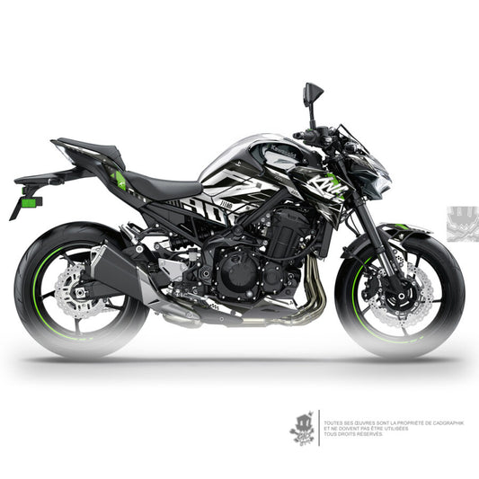 KAWASAKI METALLIC GRAPHIC KIT - Z900 ACID GREEN TEAK 01 - ONLY X