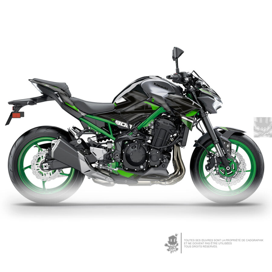 KAWASAKI GRAPHIC KIT - Z900 GREENV1 - ONLY X