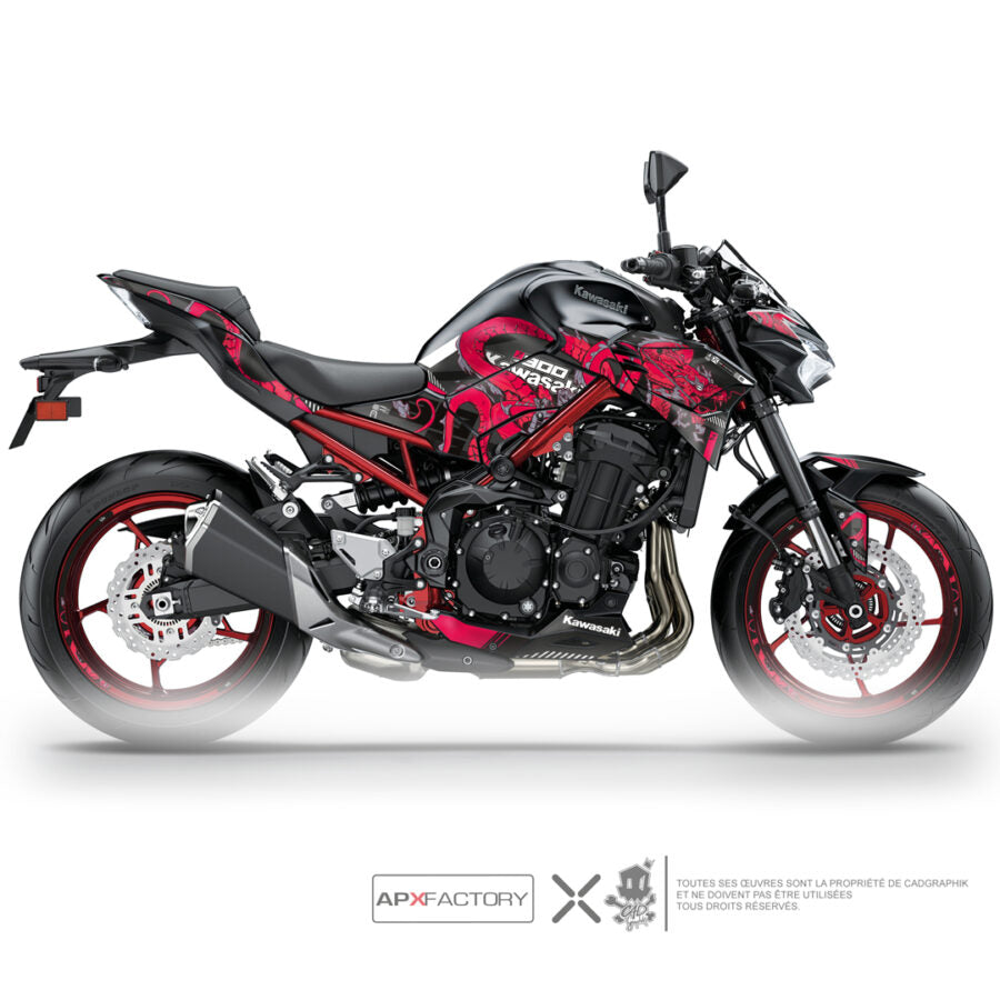 KAWASAKI METALLIC GRAPHIC KIT - Z900 RED DRAGON - ONLY X