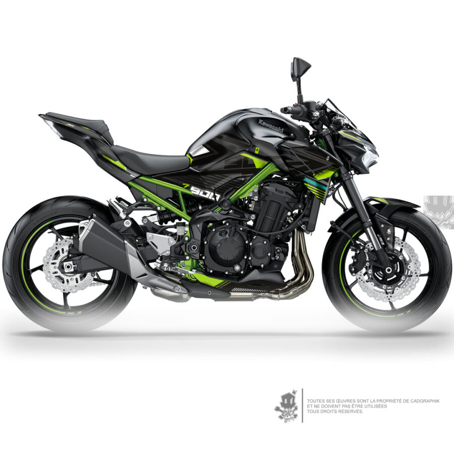 KAWASAKI GRAPHIC KIT - Z900 ACID GREENV1 - ONLY X
