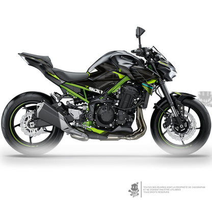 KAWASAKI GRAPHIC KIT - Z900 ACID GREENV1 - ONLY X