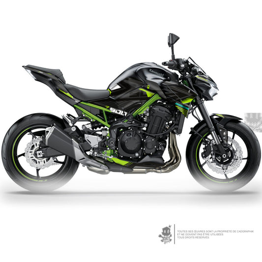 KAWASAKI GRAPHIC KIT - Z900 ACID GREENV1 - ONLY X