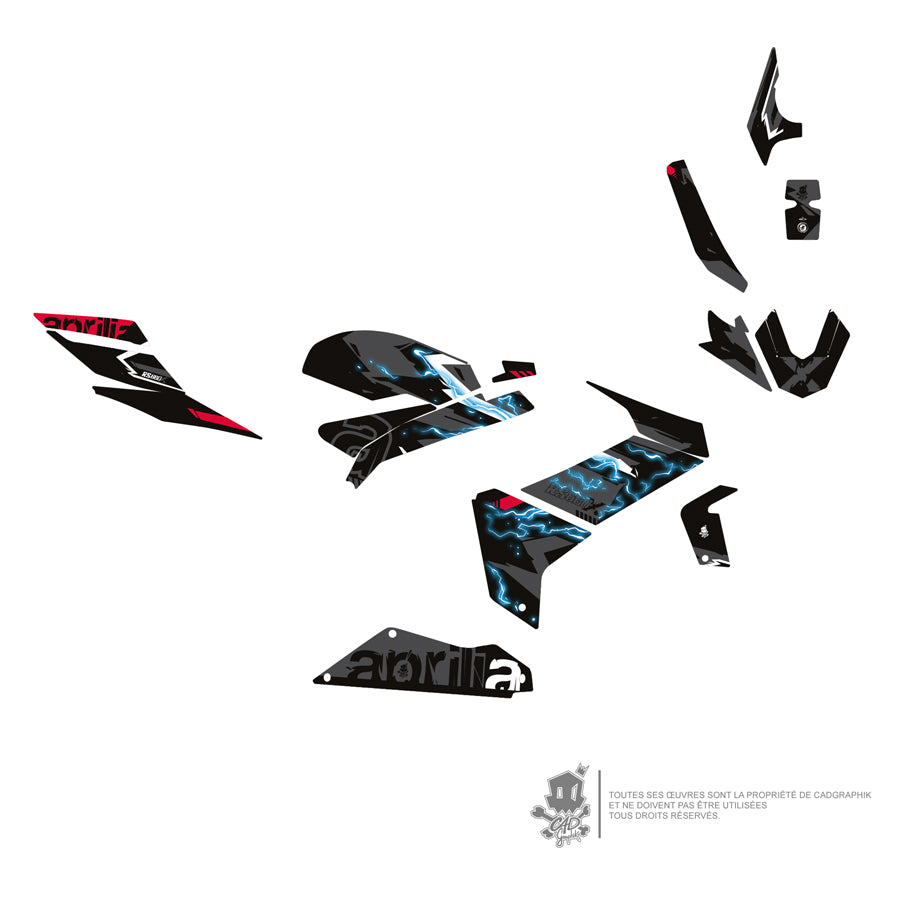 APRILIA GRAPHIC KIT - RS 660 X BLACK FULMINE - ONLY 30