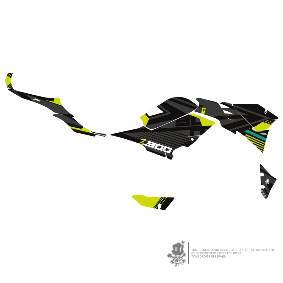 KAWASAKI GRAPHIC KIT - Z900 ACID GREENV1 - ONLY X
